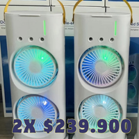 VENTILADOR HUMIFICADOR DOBLE RECARGABLE